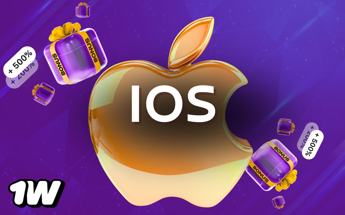 Aplicación 1win para iOS en iPhone y iPad con apuestas deportivas, casino y tragamonedas, compatible con iOS 12.0