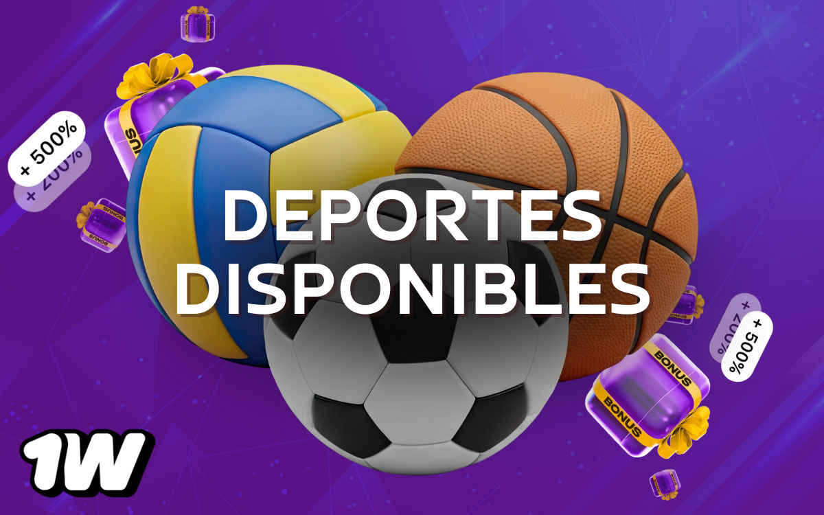 Deportes disponibles en la app 1win: fútbol, tenis, eSports, MMA y más para apuestas en vivo y previas.