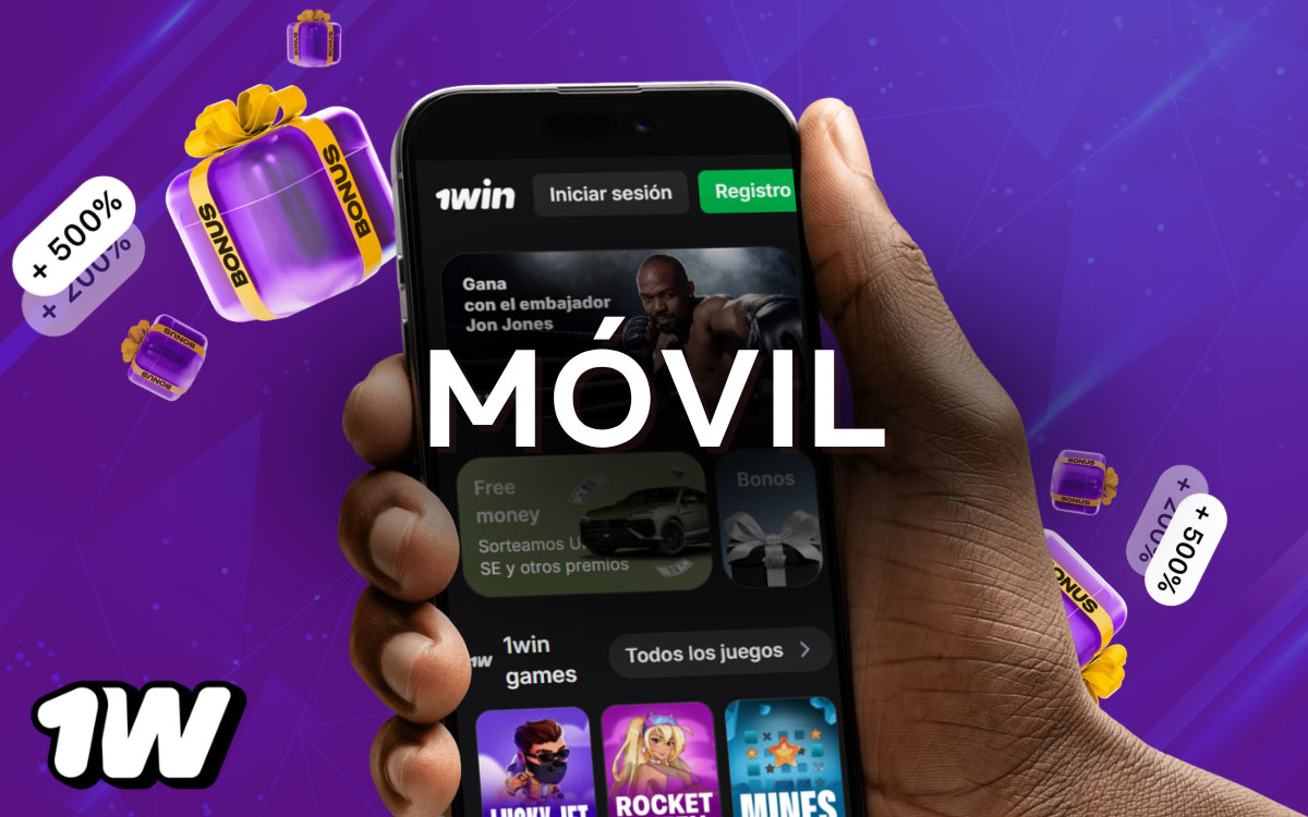 Sitio móvil de 1win accesible desde smartphone o tablet con apuestas, casino en vivo y tragamonedas